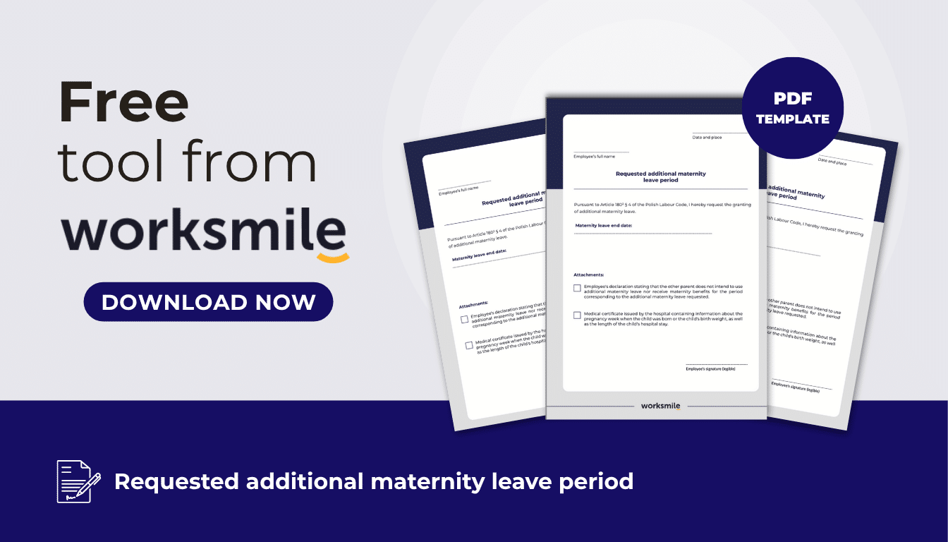 Application for supplementary maternity leave - DOWNLOAD PDF MODEL