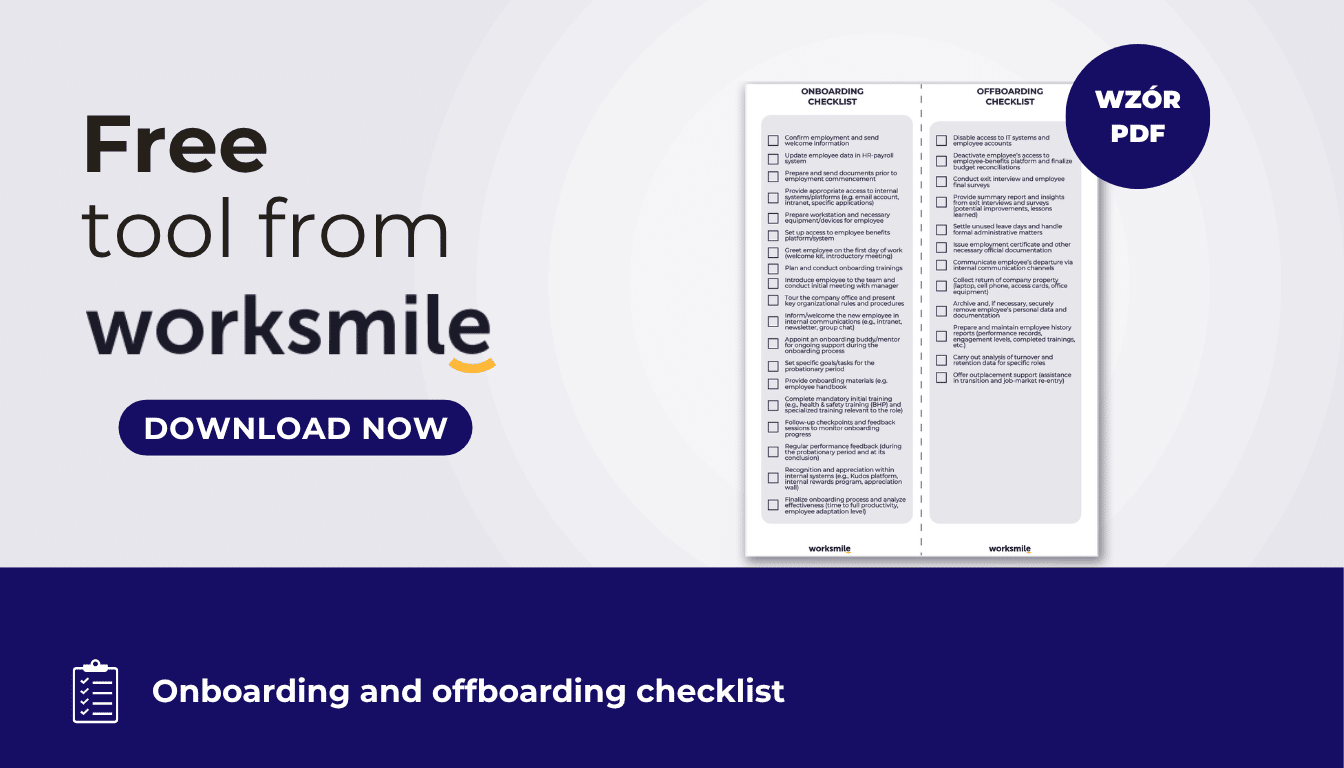Onboarding and offboarding checklists - downloadable PDF