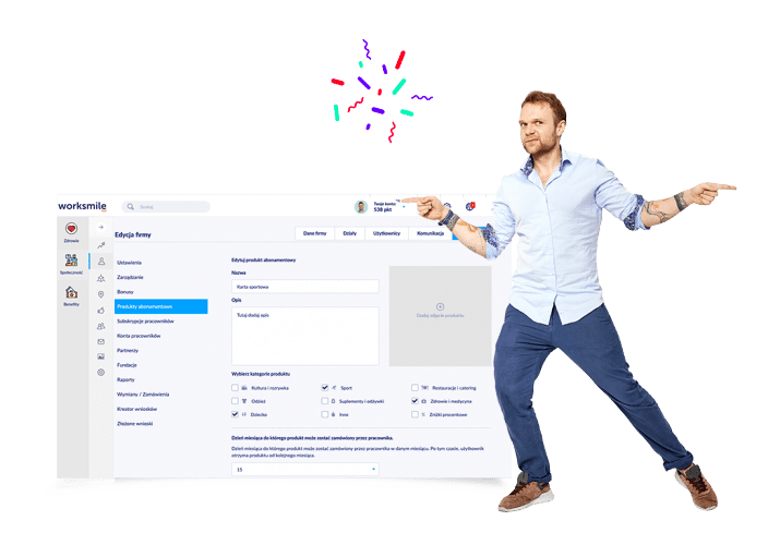 System kafeteryjny Worksmile - zarządzanie benefitami pozapłacowymi